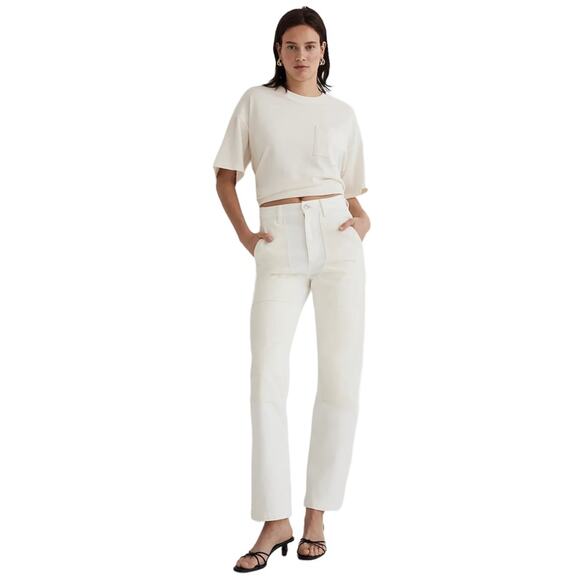MADEWELL The Petite '90s Straight Jean in Two-Tone Workwear Edition - Picture 1 of 11
